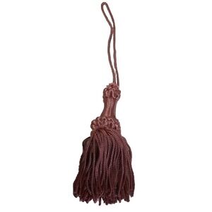 VTG Decorative Tassel Curtain Tieback Set of 2 6.25" Drapery Fringe Burgundy New